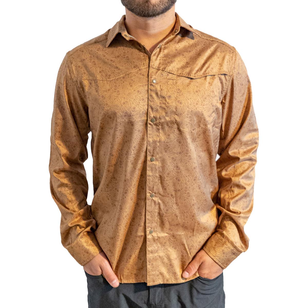 Club Ride Go Long Clip Print Shirt Men's in Brown Sugar
